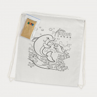 Cotton Colouring Drawstring Backpack image