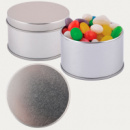Assorted Colour Mini Jelly Beans in Silver Round Tin+unbranded
