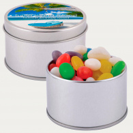 Assorted Colour Mini Jelly Beans in Silver Round Tin image