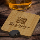 Bamboo Bottle Opener Coaster Square+in use