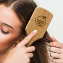 Bamboo Hair Brush+in use
