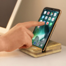 Bamboo Phone Stand+in use