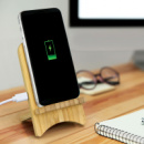 Bamboo Wireless Charging Stand+in use