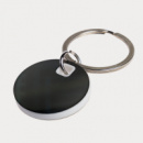 Circle Stainless Steel Keytag+White