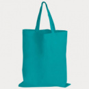 Coloured Cotton Short Handle Tote Bag+Teal