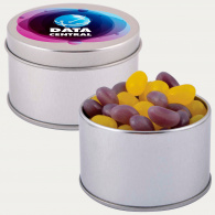 Corporate Colour Mini Jelly Beans in Silver Round Tin image