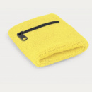 Wrist Sweat Band with Pocket+Yellow