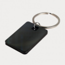 Rectangle Stainless Steel Keytag+Black