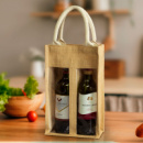 Serena Jute Double Wine Carrier+in use
