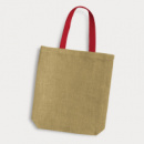 Thera Jute Tote Bag Coloured Handles+Red