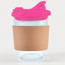 Vienna Coffee Cup Snap Lid Cork Band+Pink