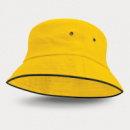 Bondi Premium Bucket Hat Black Sandwich Trim+Yellow