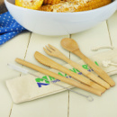 Bamboo Cutlery Set+in use