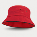 Bondi Premium Bucket Hat Black Sandwich Trim+Red